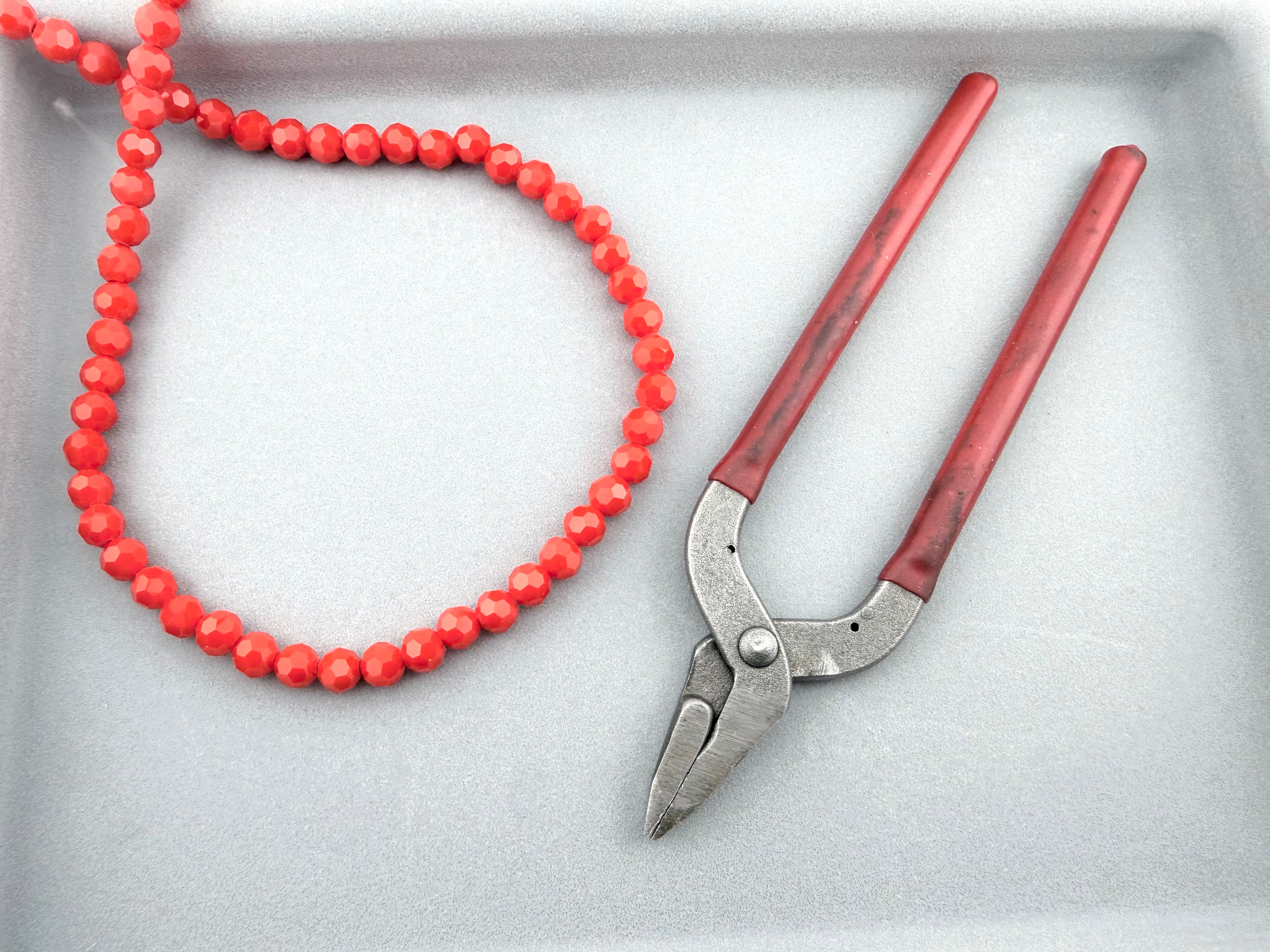 8mm Glass faceted round Beads Orange