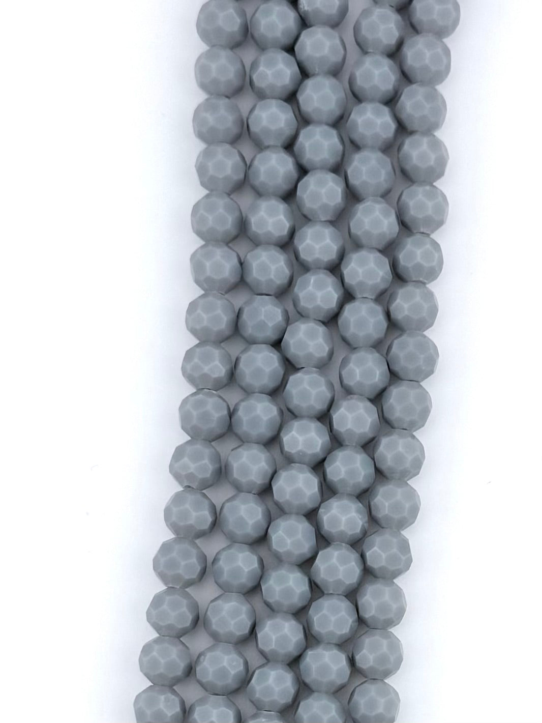 8mm Glass faceted round Beads Gray