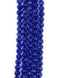 8mm Glass faceted round Beads Transparent  Blue