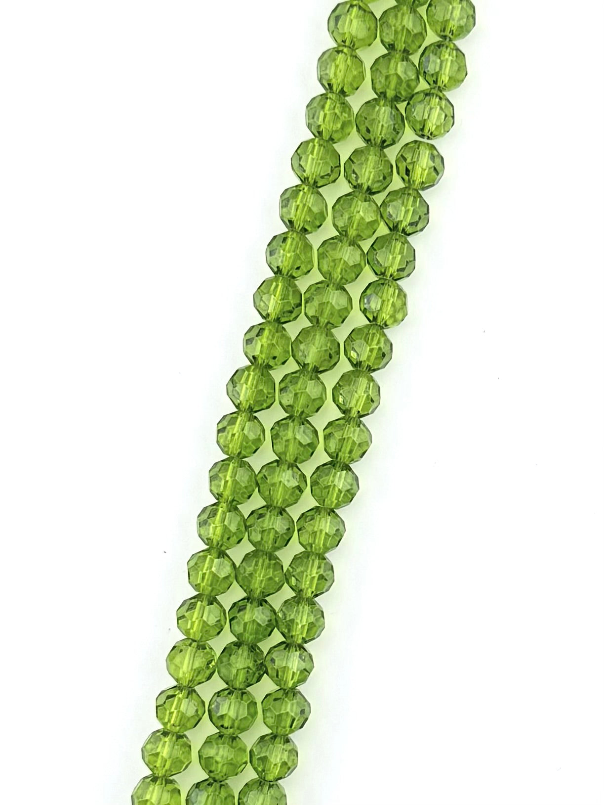 8mm Glass Faceted Round Beads Shiny Green
