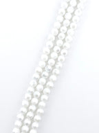 8mm Glass faceted round Beads Shiny White