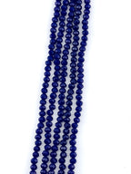 6mm Glass Faceted Rondelle Beads Dark Blue