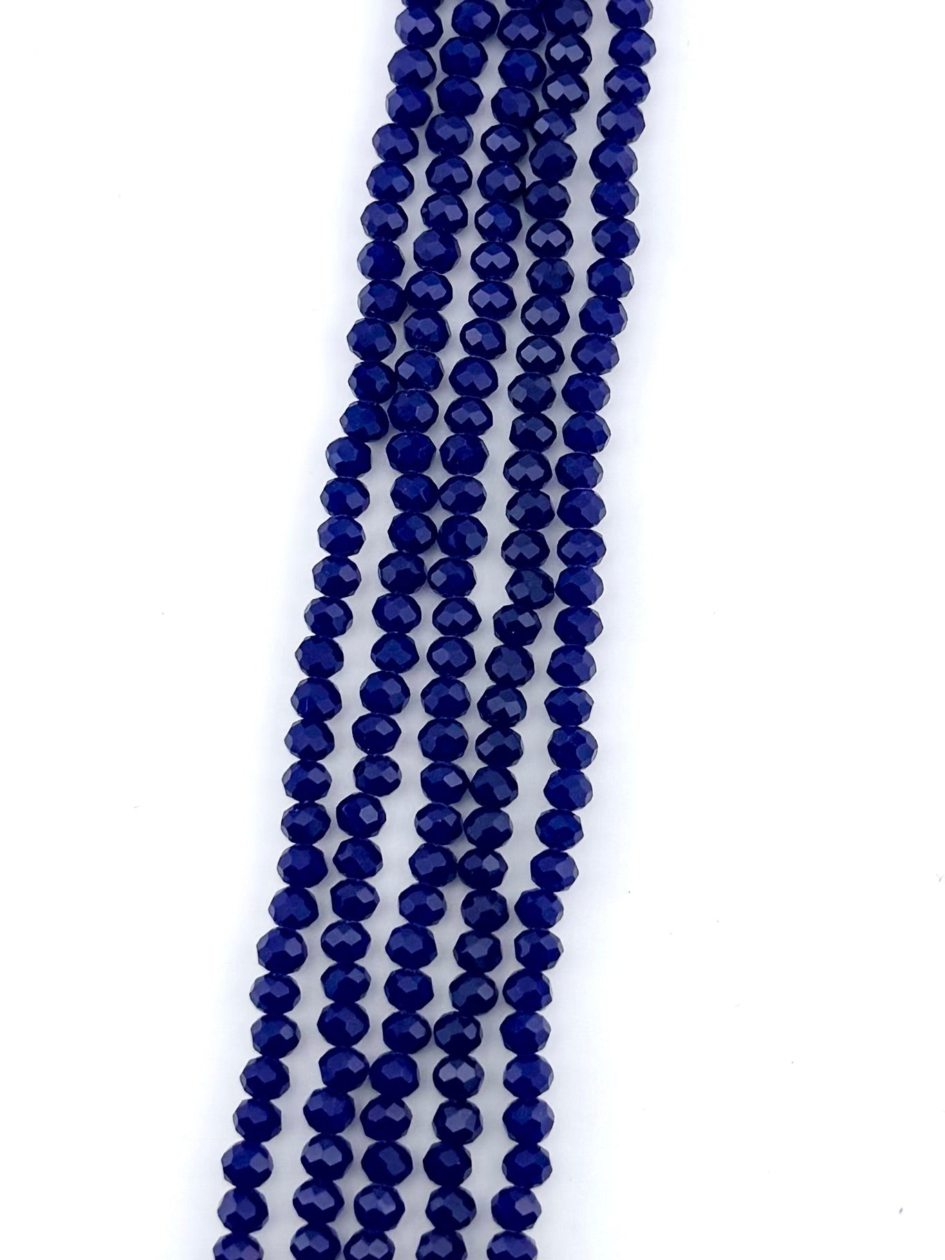 6mm Glass Faceted Rondelle Beads Dark Blue