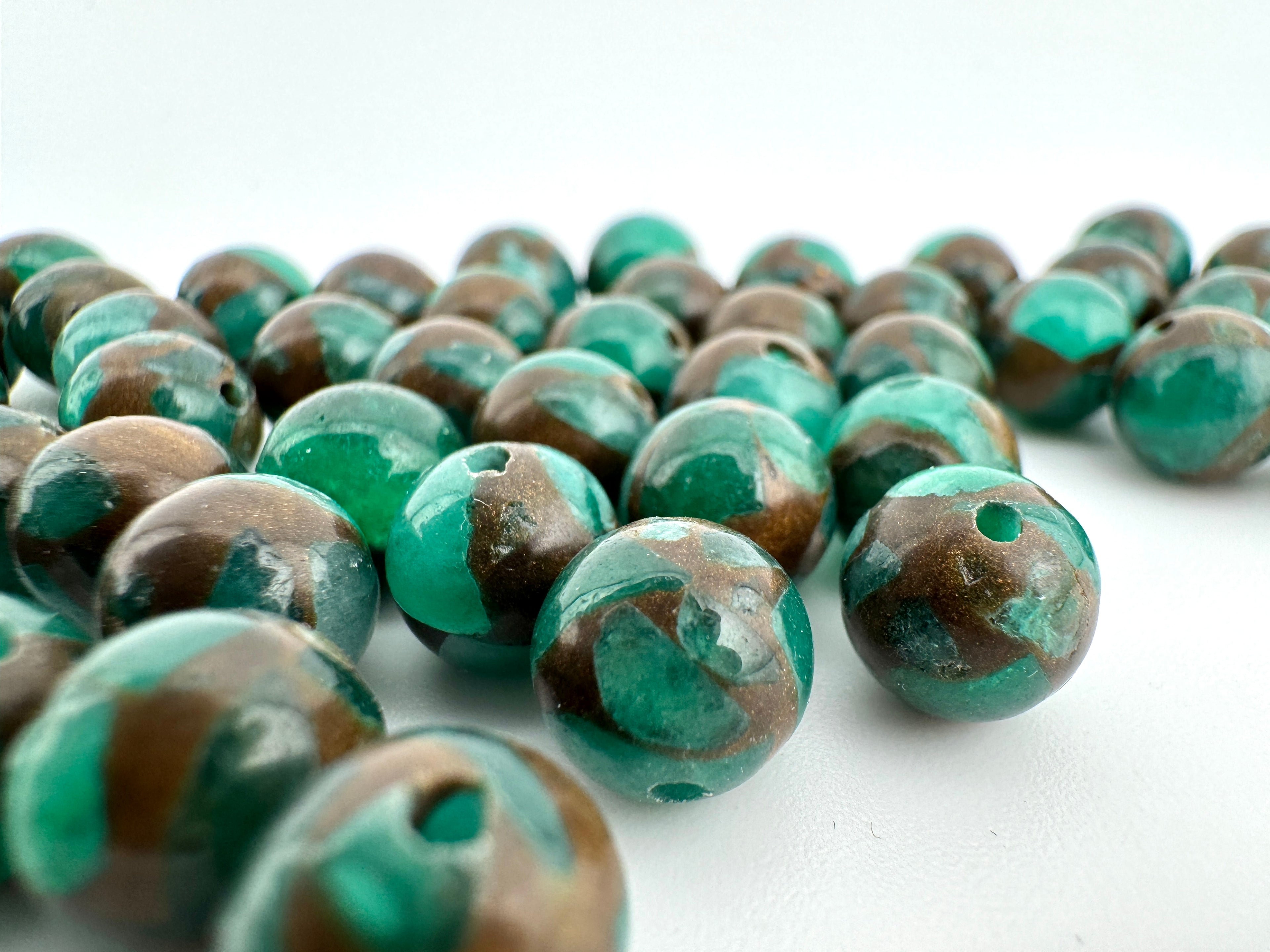 Suspended Copper Green Beads Available in 6mm, 8mm Sizes