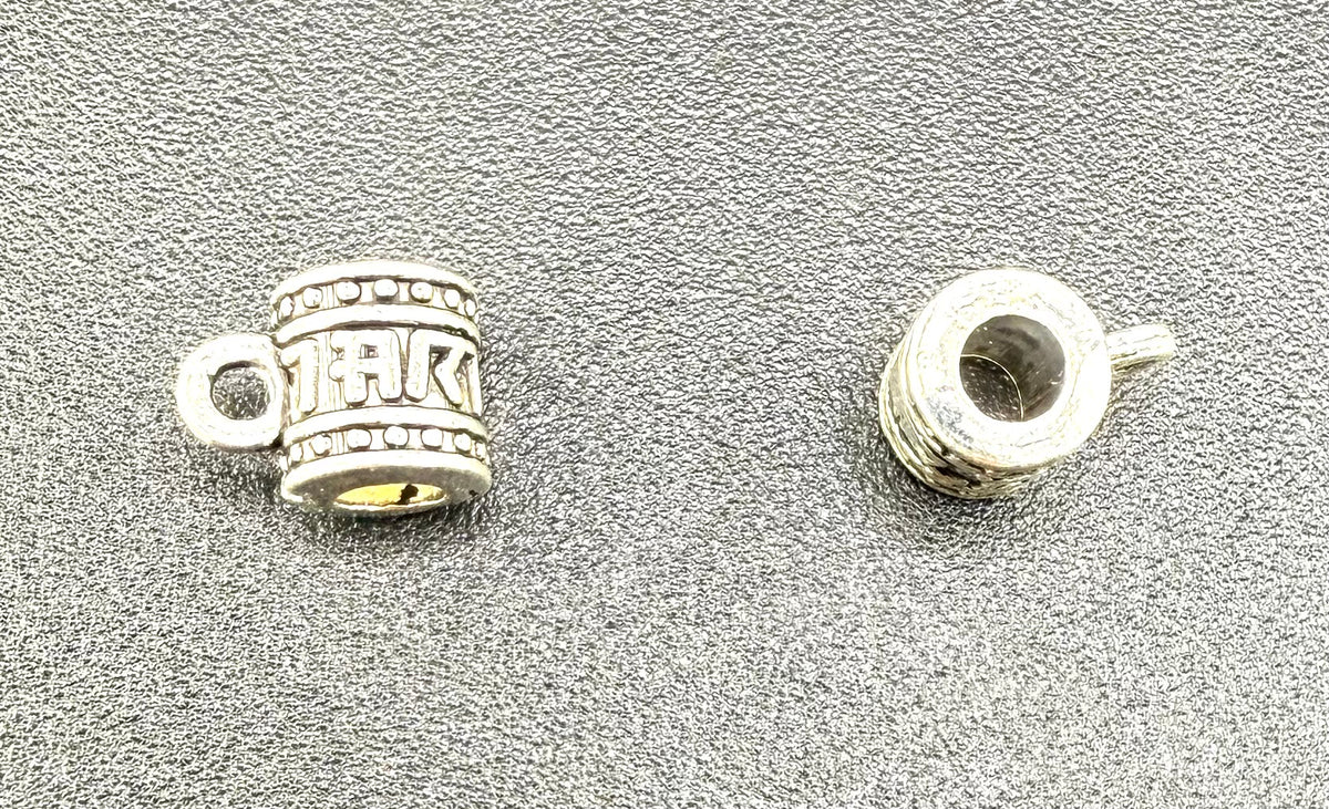 7x6mm Barrell Hanger Spacer Rhodium
