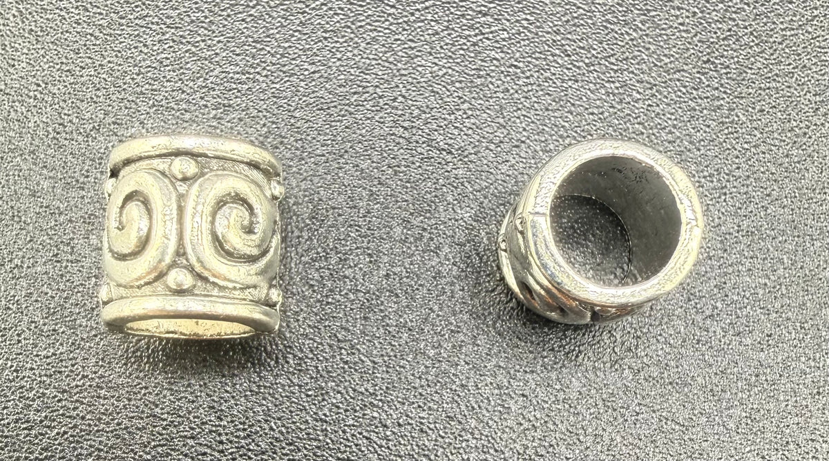 8.5x8mm Large Hole Round Bead Spacer Rhodium