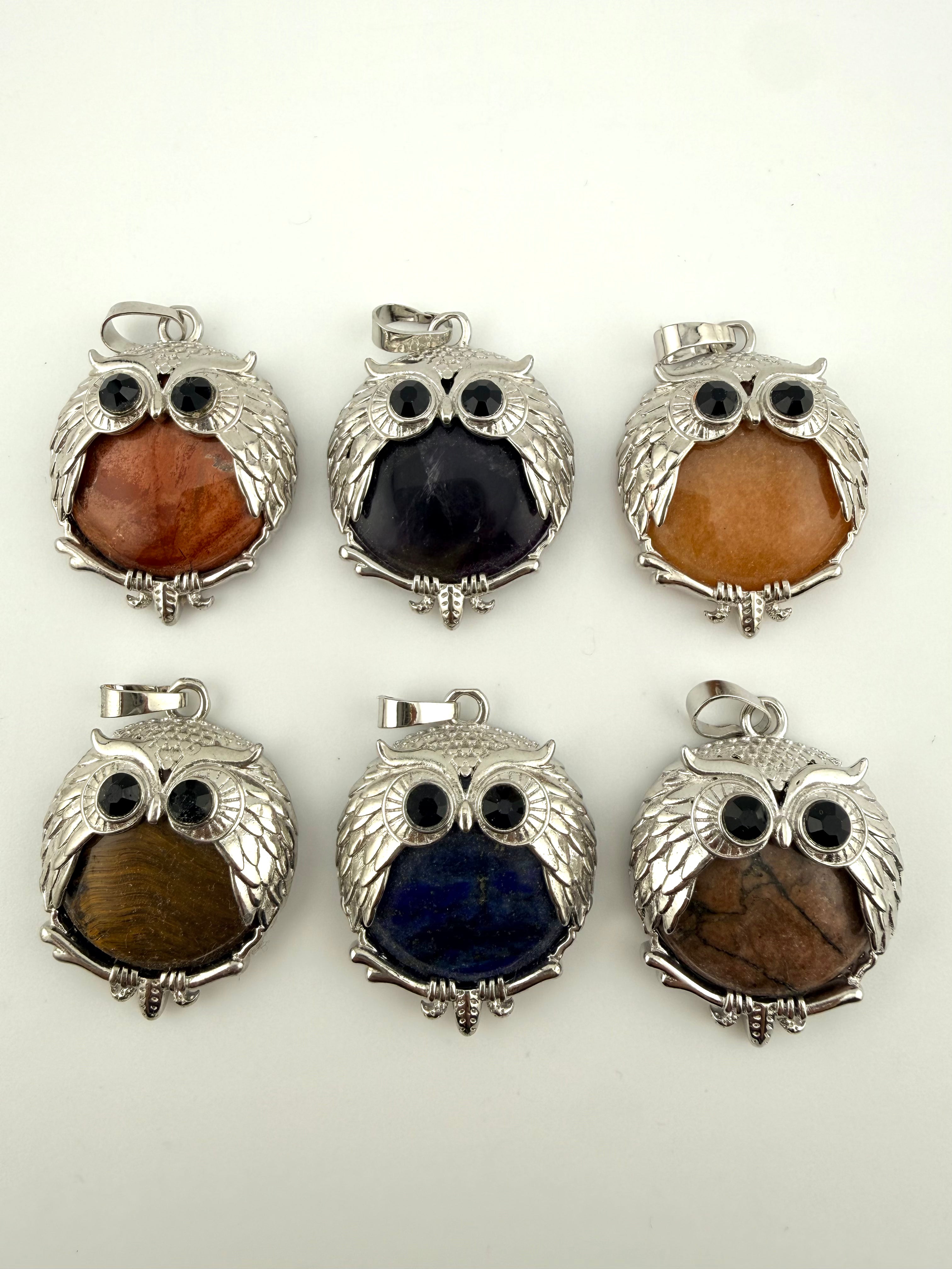 Natural Stone Owl Pendant