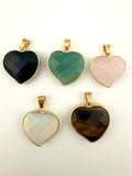 Natural Stone Heart-Shaped Pendant