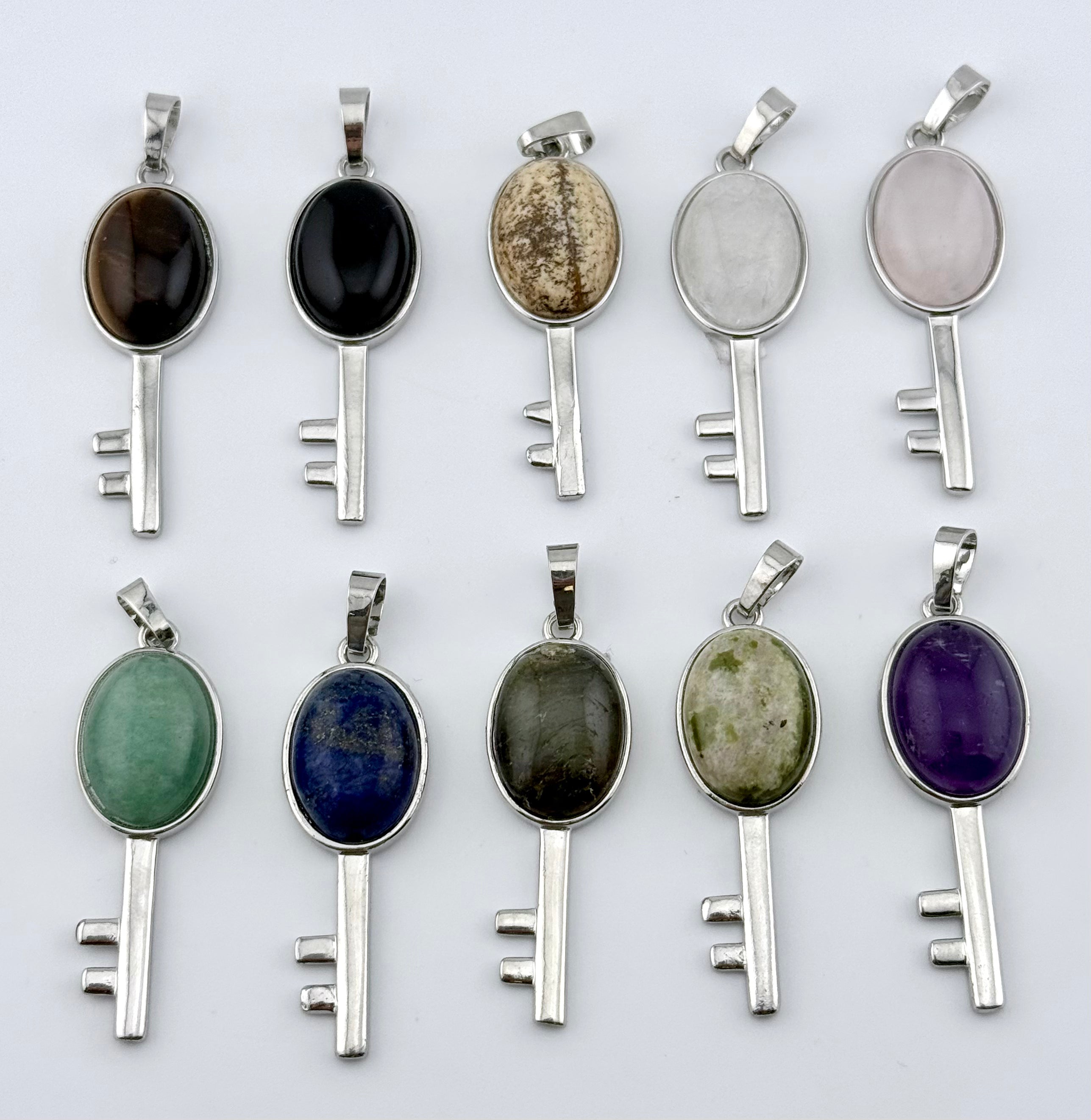 Natural Stone Key-Shape Pendant