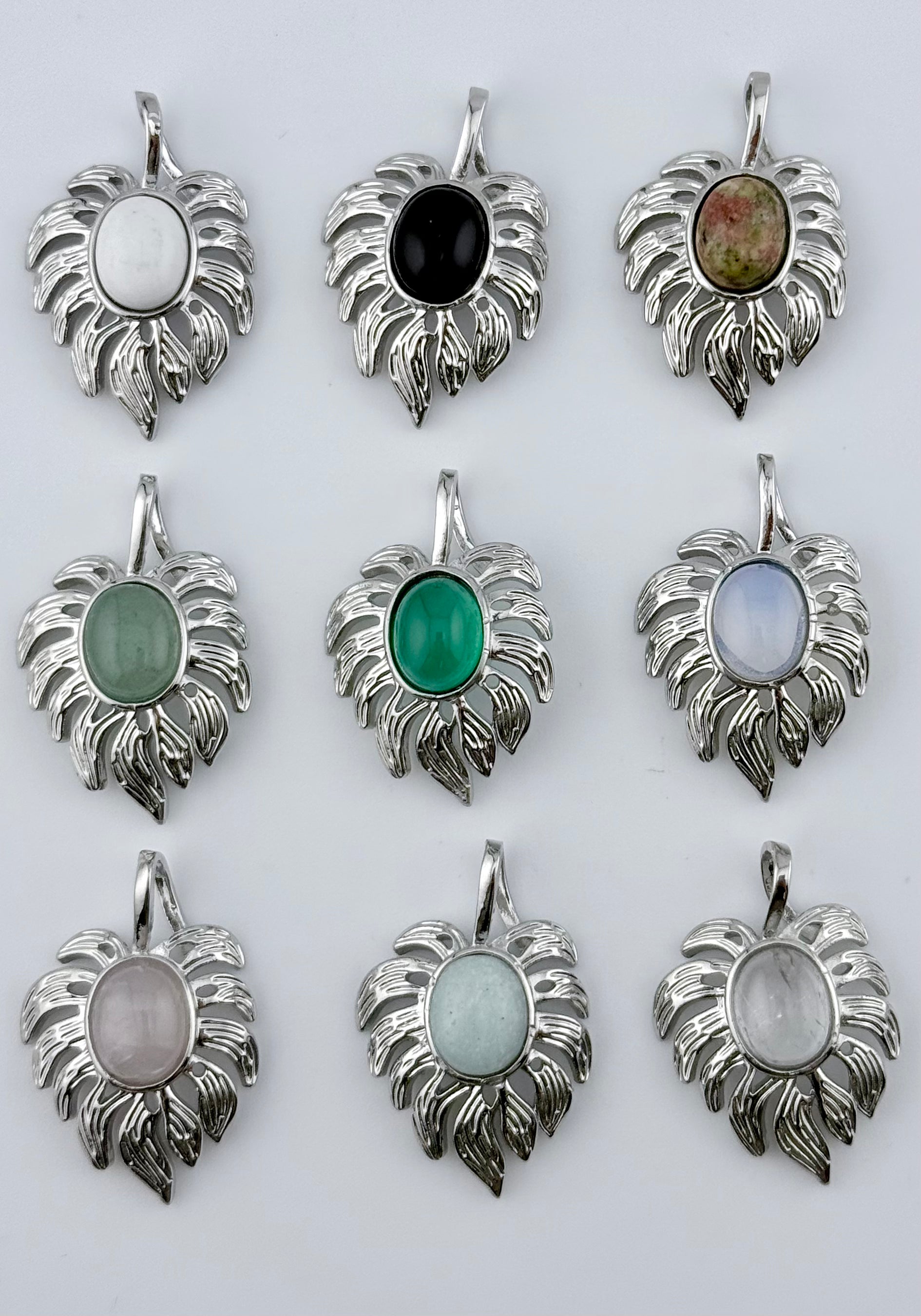 Natural Stone Leaf style Pendant