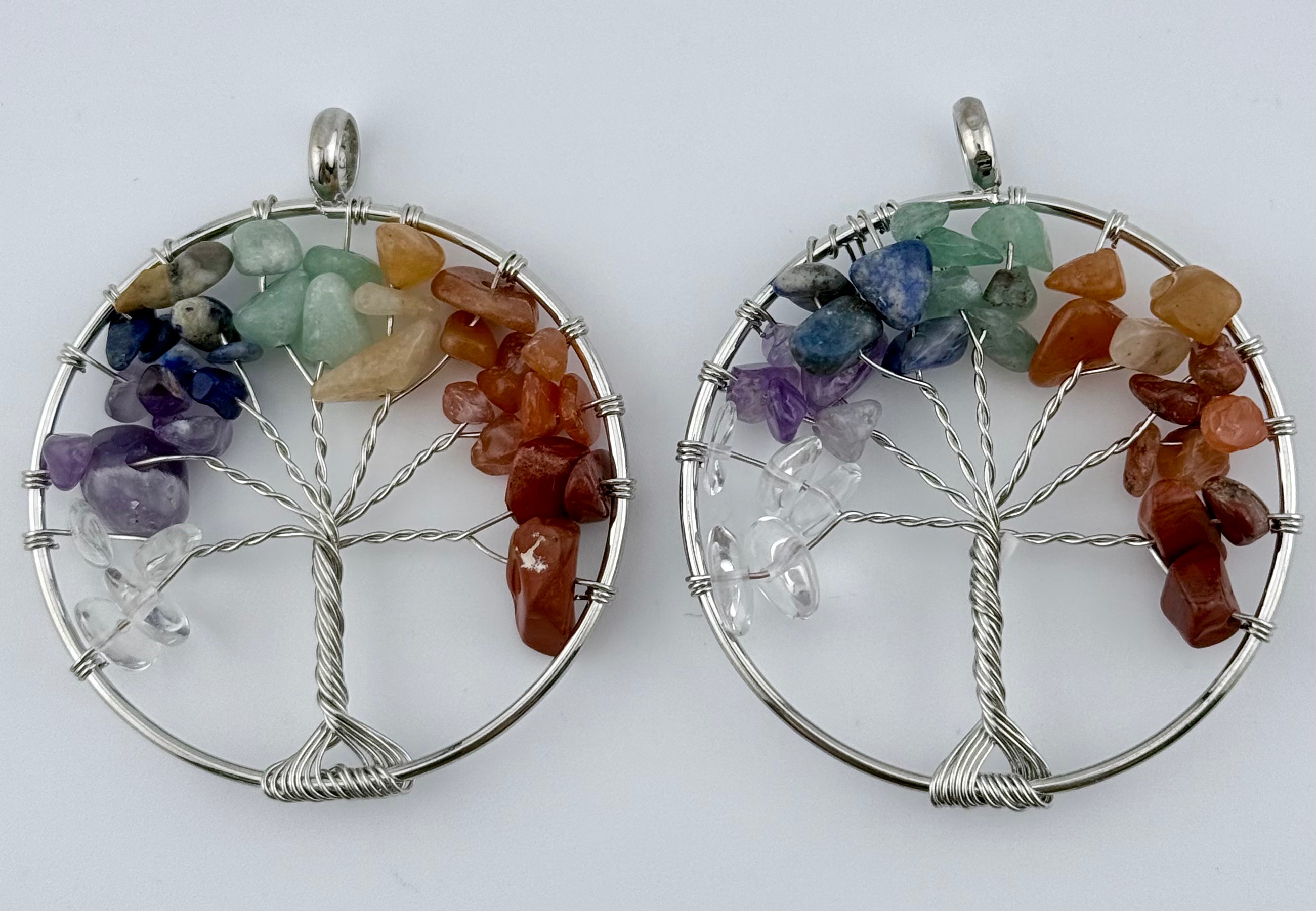 Natural Stone Tree Of Life- Chakra  Pendant