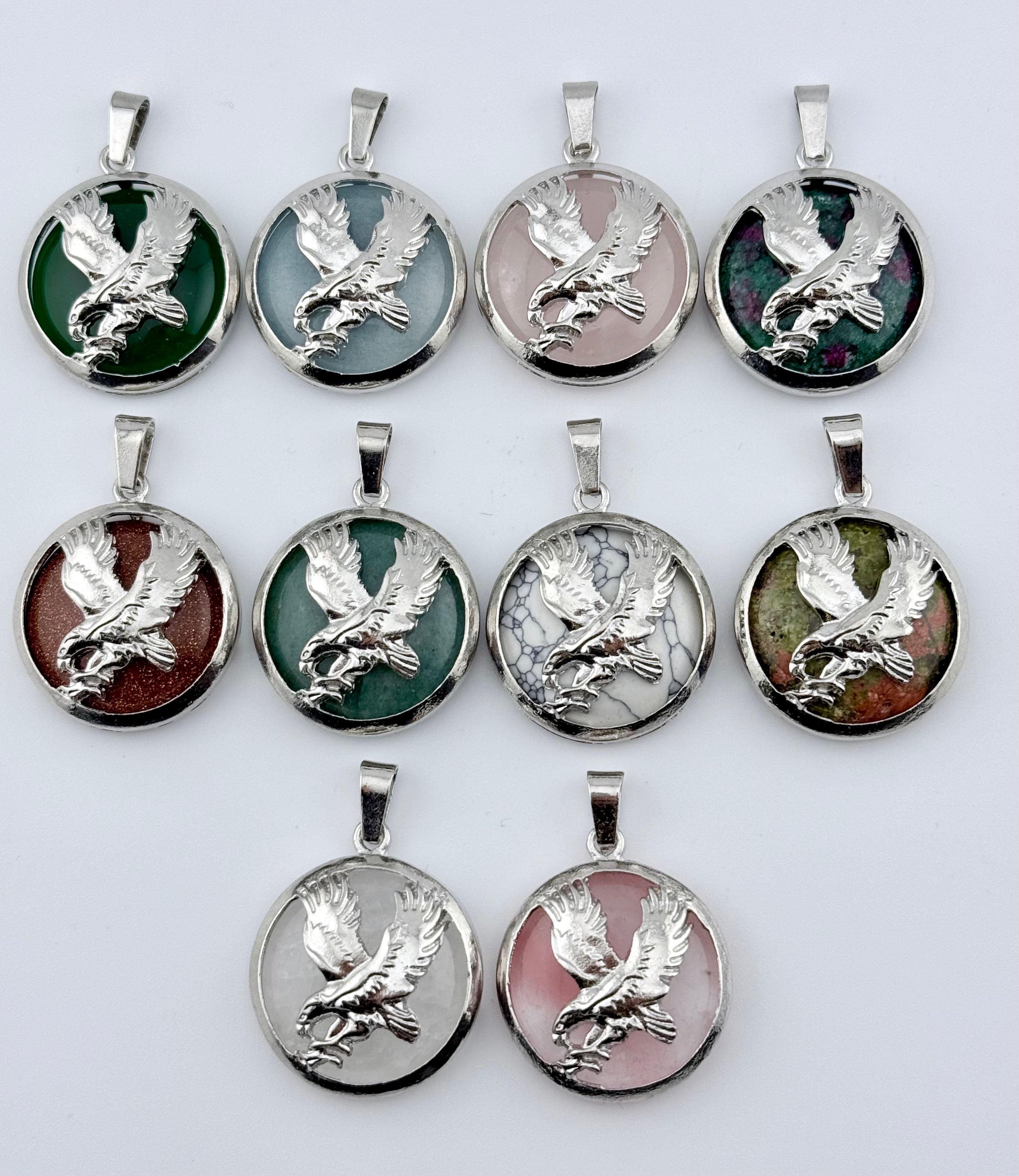 Natural Stone Flying Eagle Pendant