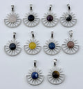 Natural Stone Sun And Crescent Moon Pendant