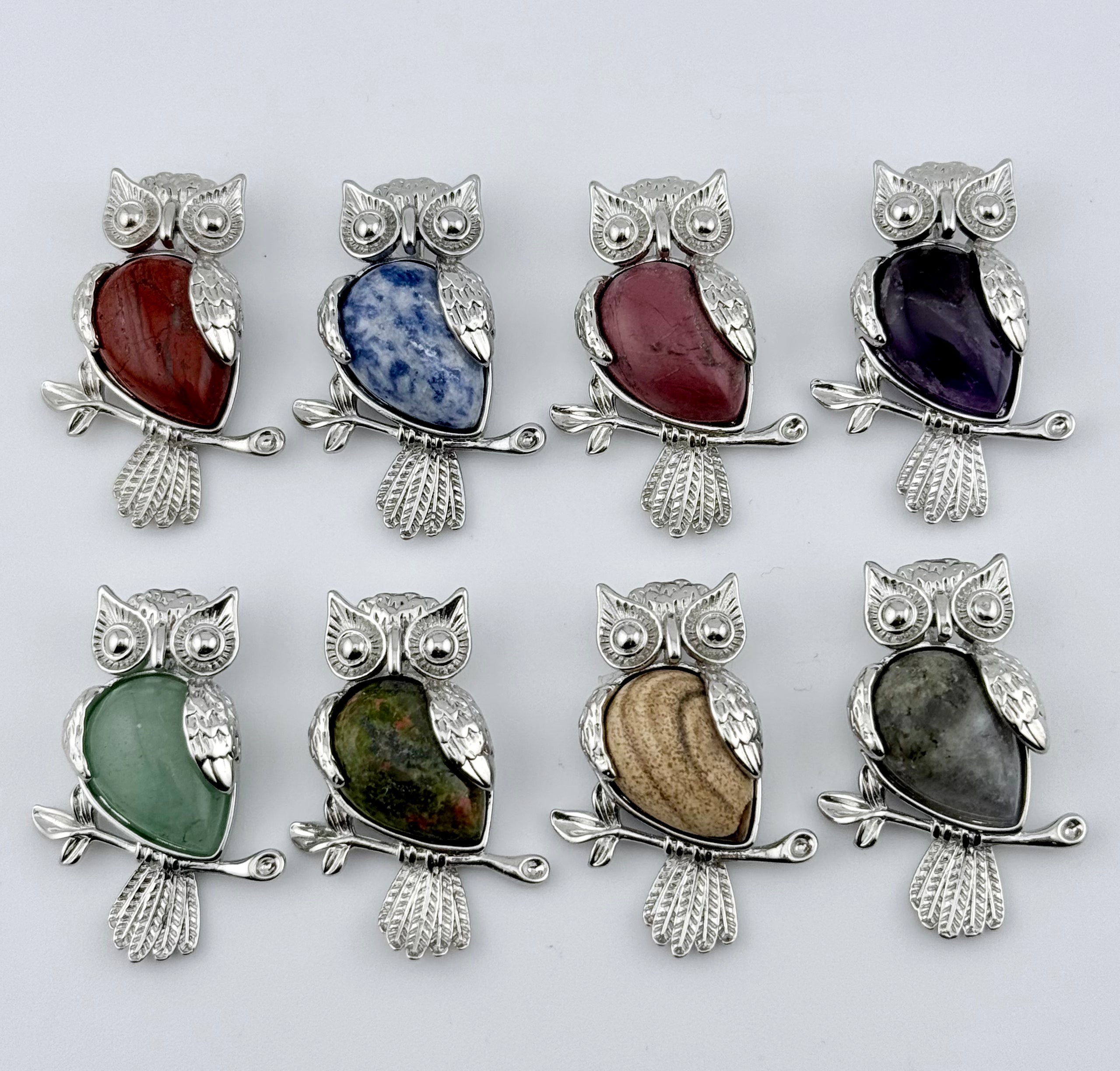 Natural Stone Owl Pendant