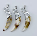 Resin Tooth Pendant With Elephant Head - Ivory Color