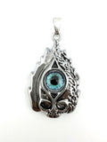Stainless Steel Flame Skull Demon Pendant