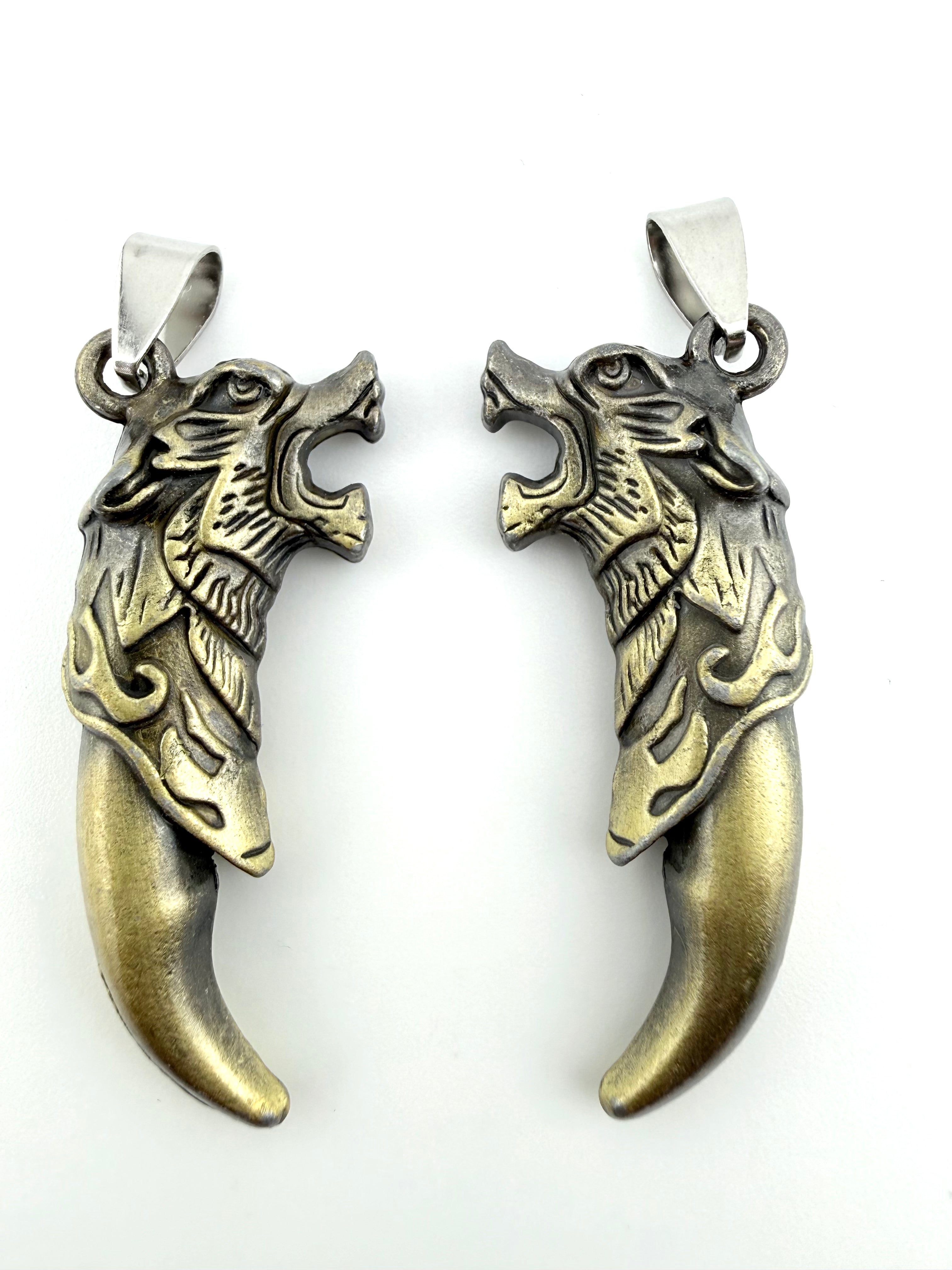 Stainless Steel Wolf Head Pendant
