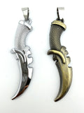 Stainless Steel Curved Dagger Pendant
