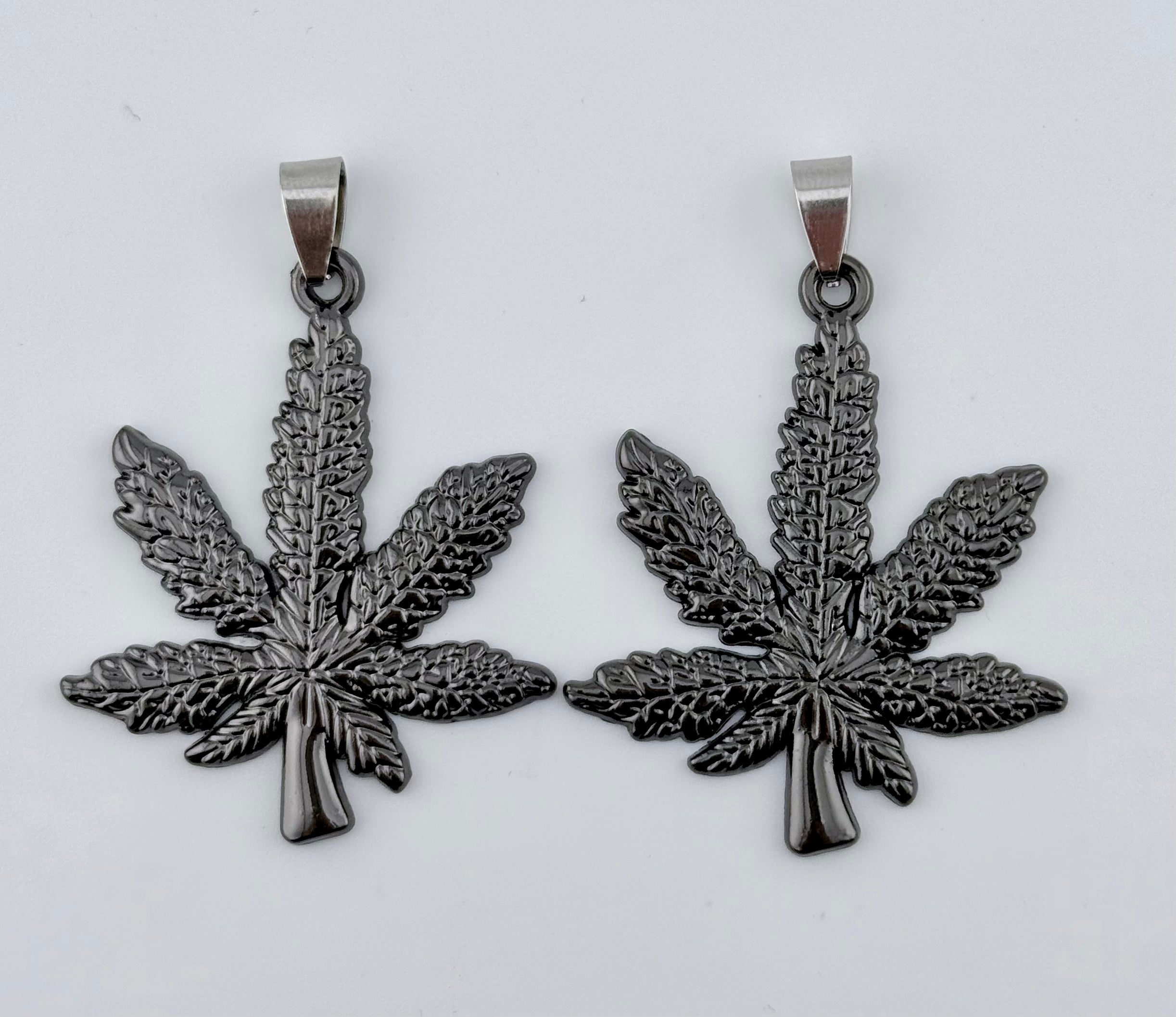 Stainless Steel Marijuana Leaf Pendant