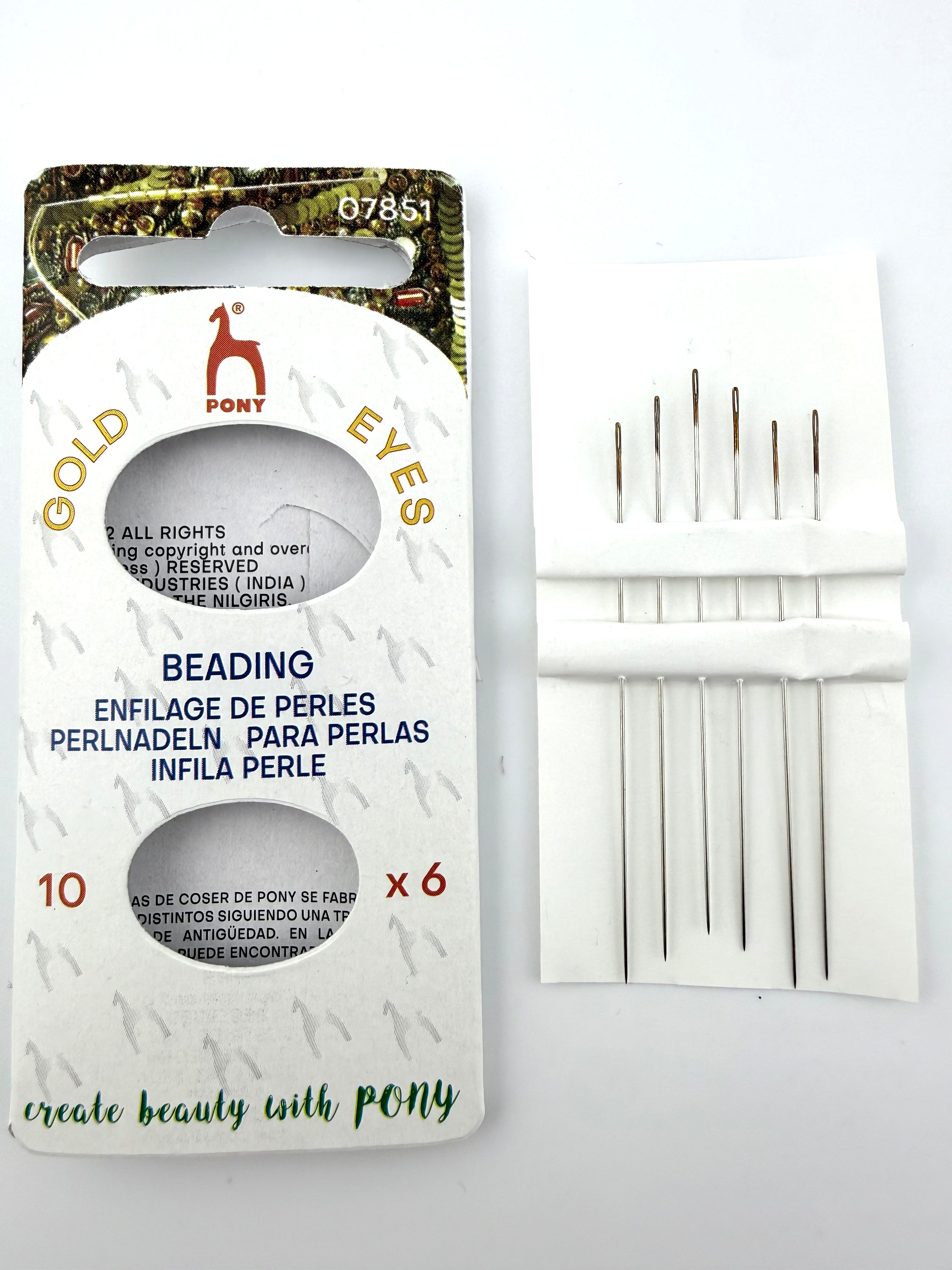 Pony Needles Gold Eye Size 10