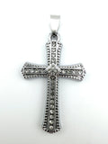 Stainless Steel Cross Pendant With Cubic Zirconia