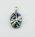 Oval Abalone Dragonfly Pendant