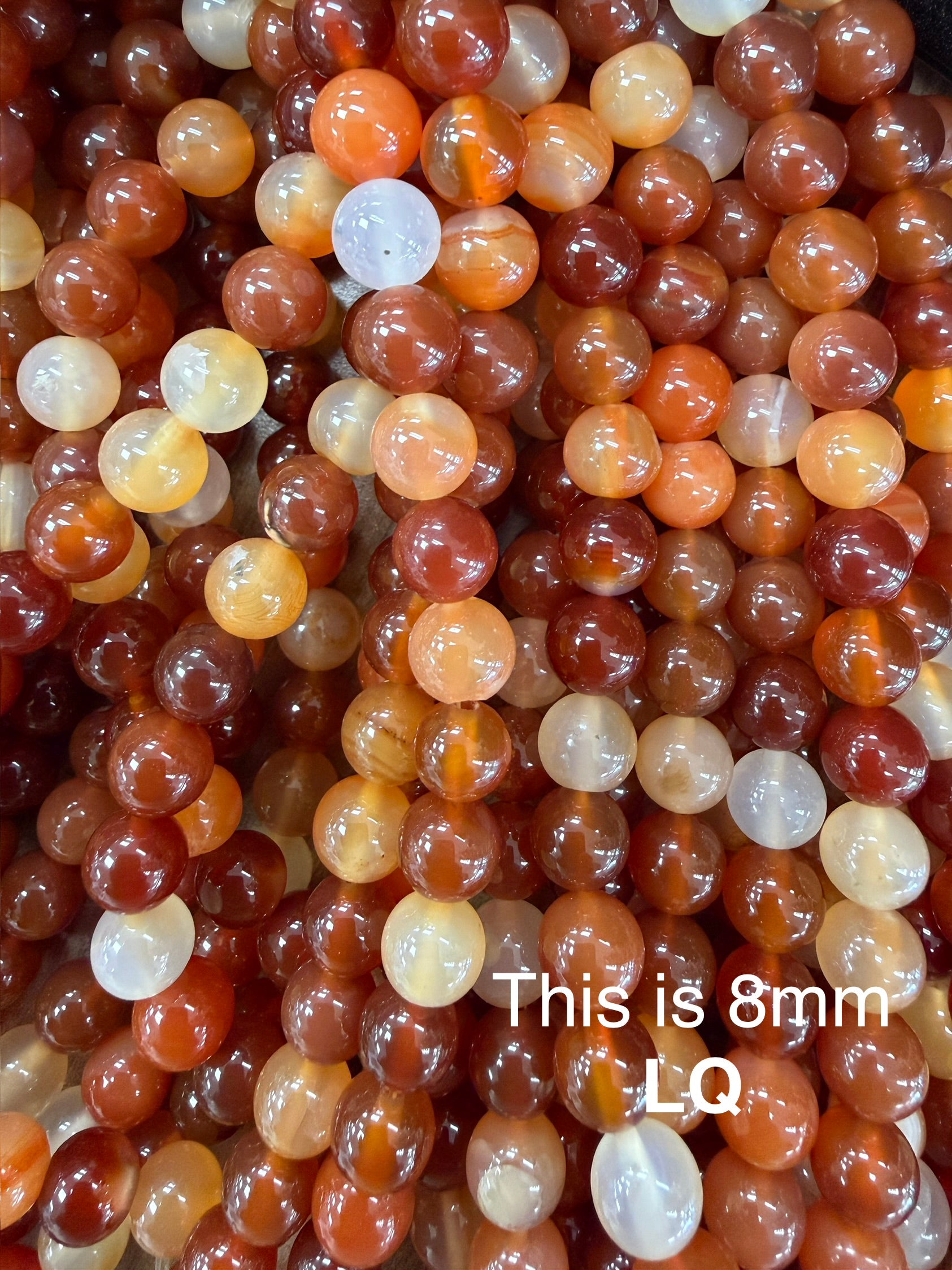 Banded Carnelian Agate Beads Available in 6mm, 8mm, 10mm 12mm Sizes