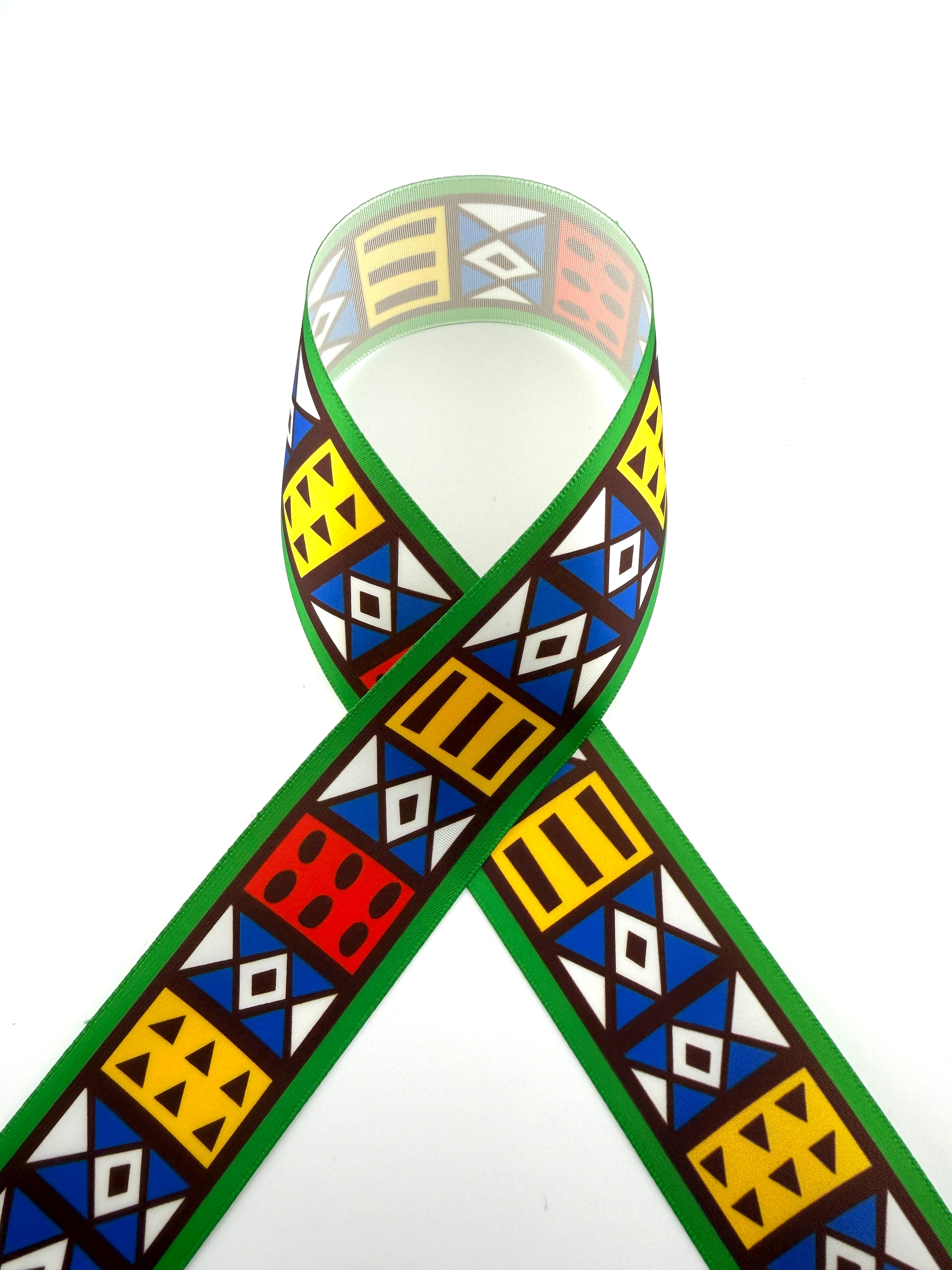 Rib-Row Ribbon 1.5 inch Green pattern