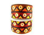 Rib-Row Ribbon 1.5 inch Brown Pattern