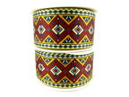 Rib-Row Ribbon 1.5 inch Red Pattern