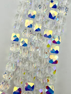 6mm Faceted Glass Column Crystal AB