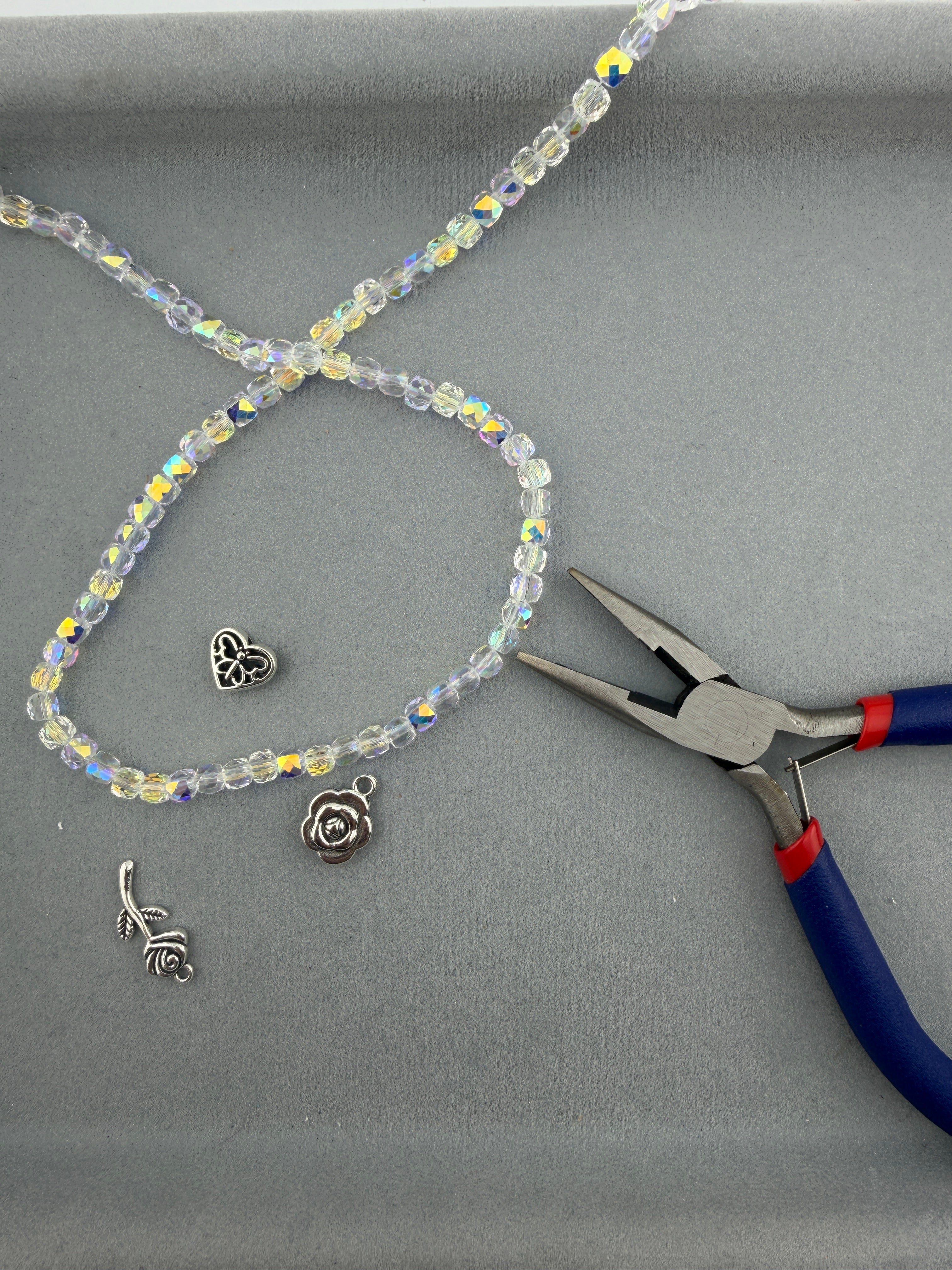 6mm Faceted Glass Column Crystal AB