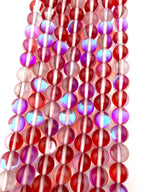 8mm Aurora Glass Beads Red