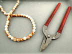 8mm Glass faceted round Beads Brown and white