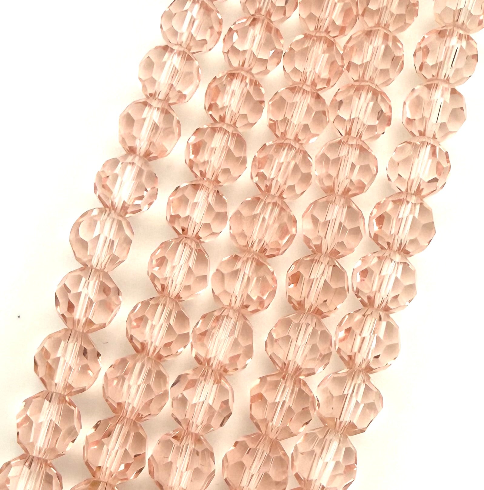 8mm Glass faceted round Beads Crystal Pink