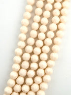 8mm Glass faceted round Beads Cream
