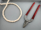 8mm Glass faceted round Beads Cream