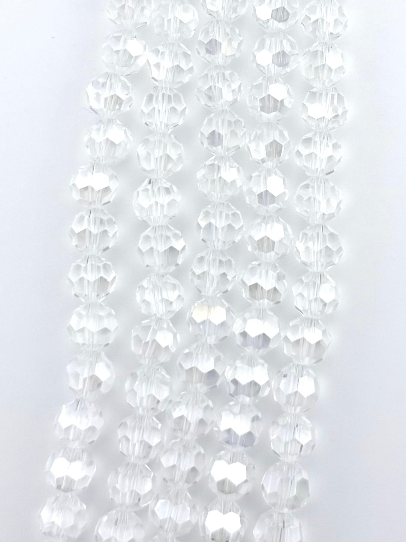 8mm Glass faceted round Beads Crystal Clear