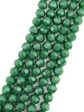 8mm Glass faceted round Beads Jade Green