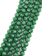 8mm Glass faceted round Beads Jade Green