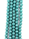 8mm Glass faceted round Beads Turquoise Green
