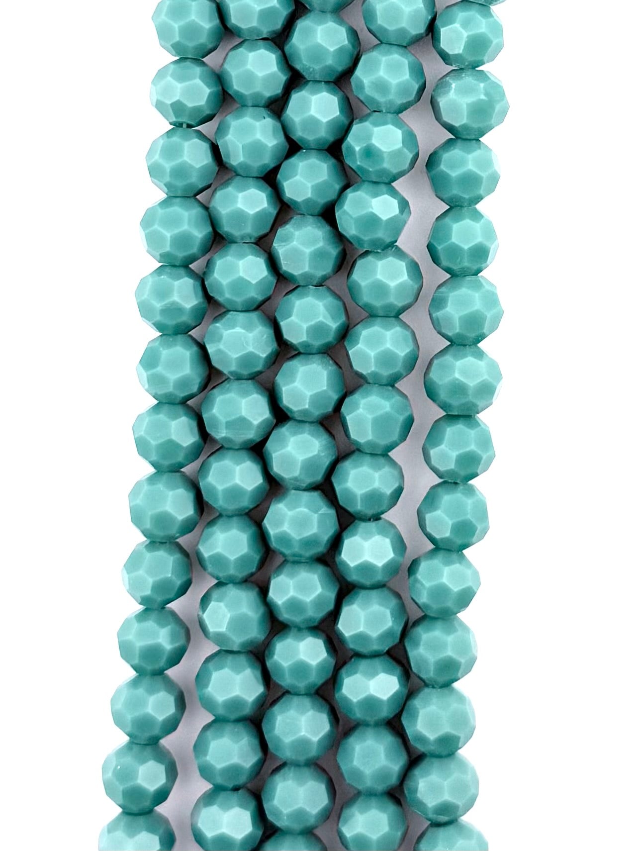 8mm Glass faceted round Beads Turquoise Green