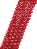 8mm Glass faceted round Beads Red