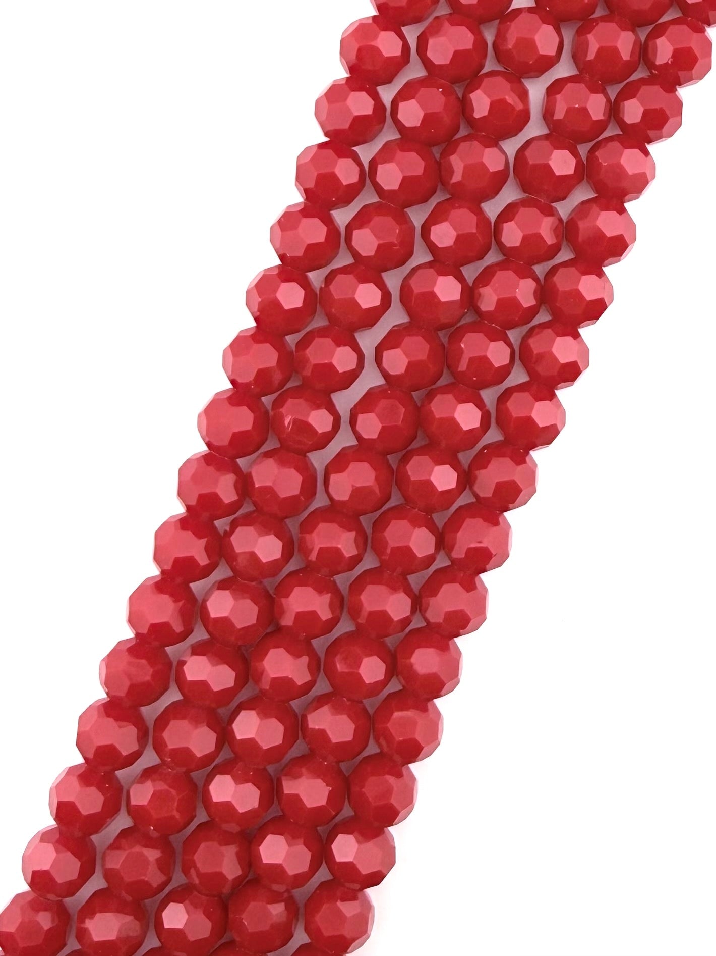 8mm Glass faceted round Beads Red