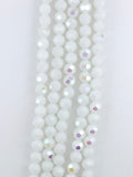 8mm Glass faceted round Beads Aurora Milky White