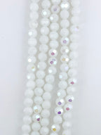 8mm Glass faceted round Beads Aurora Milky White