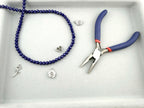 6mm Glass Faceted Round Beads Transparent Dark Blue