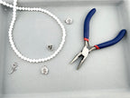 6mm Glass Faceted Round Beads White