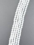 6mm Glass Faceted Round Beads White