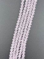 6mm Glass Faceted Round Beads Transparent light Pink